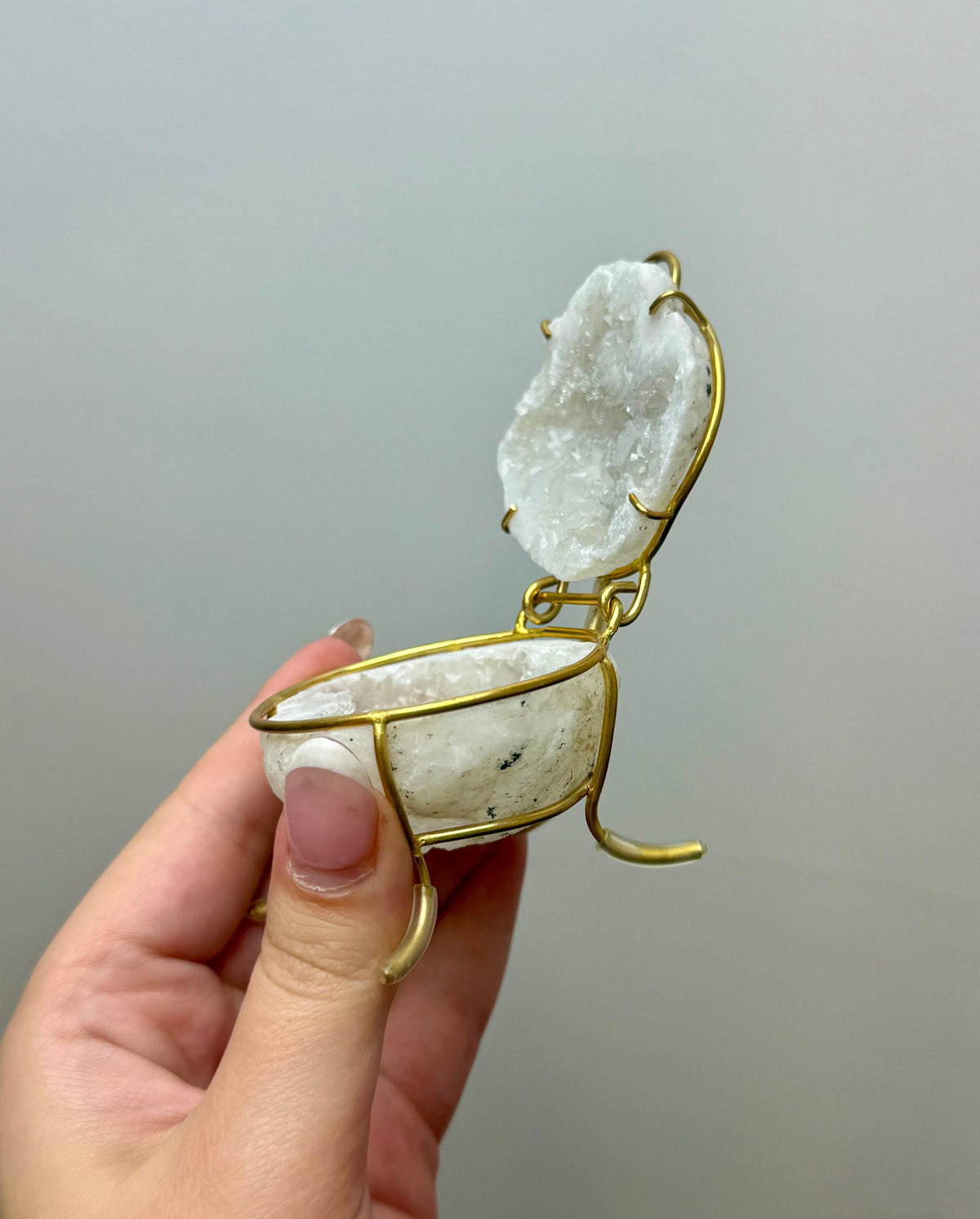 Quartz geode jewelry box