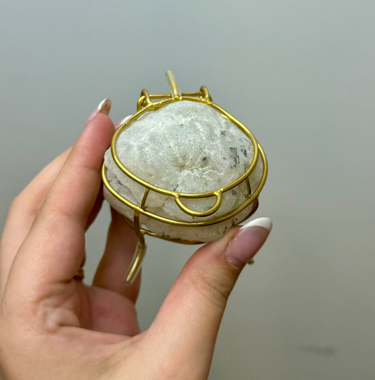 Quartz geode jewelry box