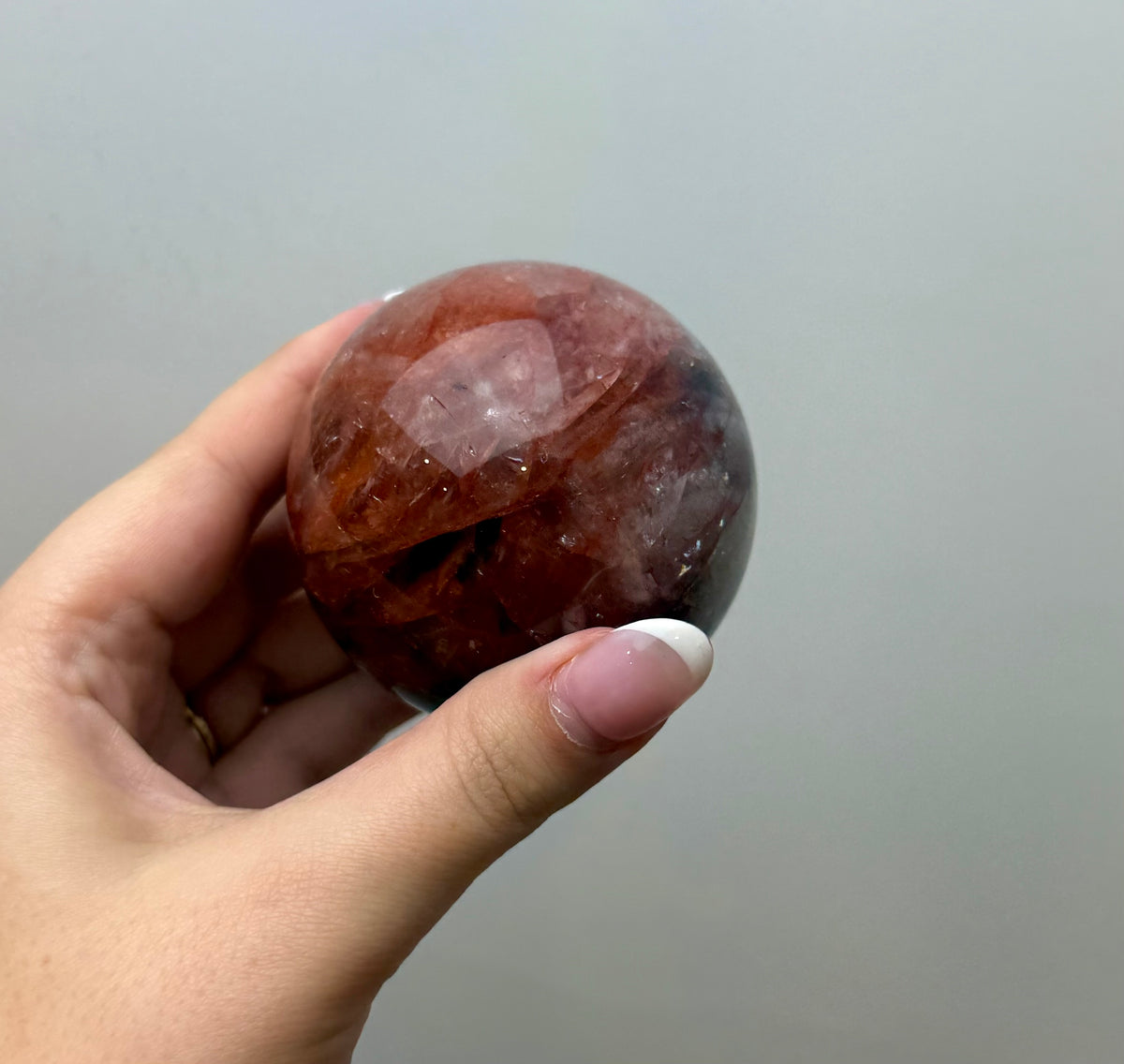 Fire quartz sphere