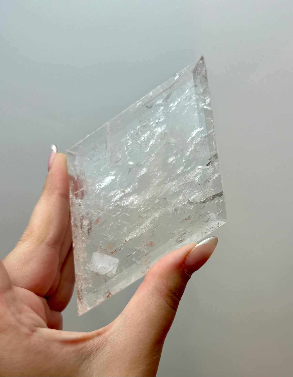 Clear quartz diamond carving on a stand 36B