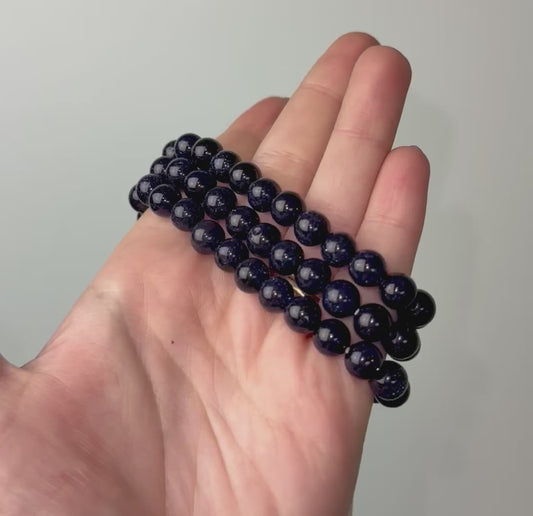 Man made material blue goldstone bracelets