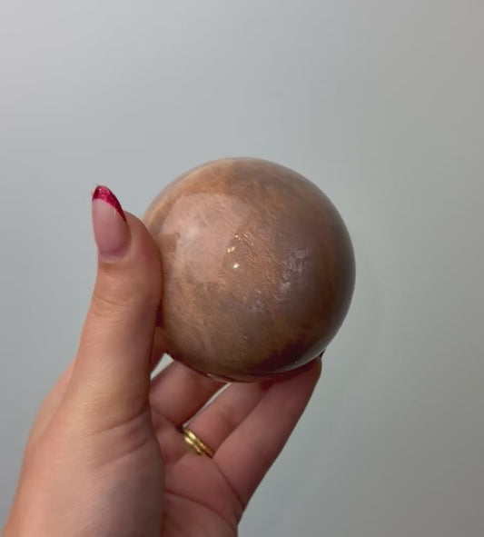 Peach moonstone sphere