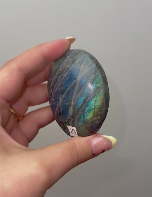 Labradorite palm stones